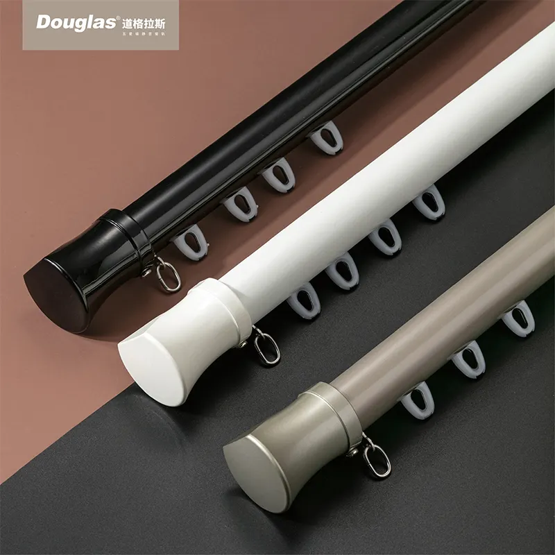 더글라스 도매 간단한 커튼로드 커튼 액세서리 막대 창 알루미늄 합금 가정 사용 미니멀리즘 커튼로드
