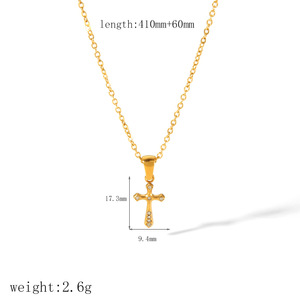European American Light Luxury Rose Pendant Necklace Titanium Steel 18K Gold Cross <b>Bracelet</b> For Women Gift Jewelry <b>Set</b> - Product Image 5