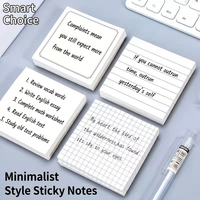Bloc-notes adhésifs minimalistes à grilles détachables pour étudiants, notes adhésives minimalistes à encre intégrée, fournitures scolaires (optimisé)