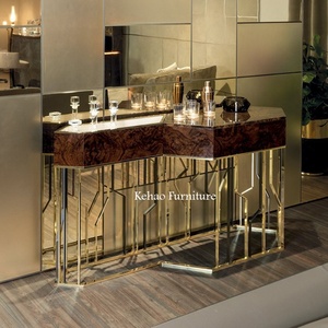 <span class=keywords><strong>Console</strong></span> de table de hall italien en métal doré, design sculpté en creux, meubles de salon, table de <span class=keywords><strong>console</strong></span> décorative - Product Image 5