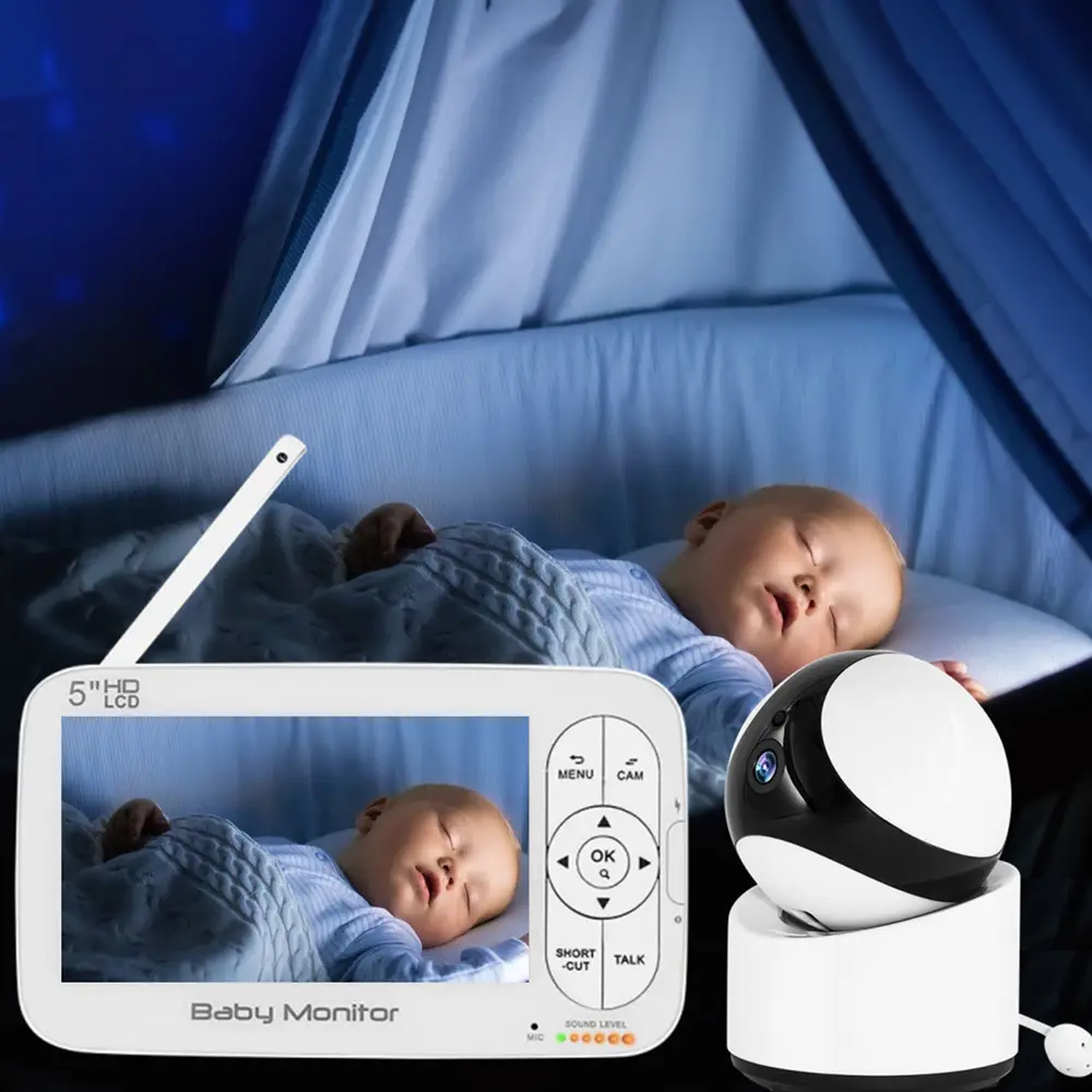 Obral Besar HD 1080P 720P Koneksi Nirkabel Mode VOX Deteksi Suara Video Babyphone Kamera BB Nirkabel Monitor Bayi 5 Inci