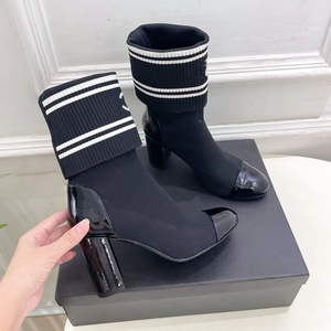 2026 Luxury Designer Brand Top-Quality Winter Shoes: Classic Mid-Calf Women's Boots, Knitted Socks, Boots, and <b>High</b> Heels - Product Image 4