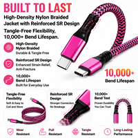 Cable USB 3.1 Gen 2 Tipo C a C LUNG KAY PD de 100W, Carga Rápida de 5A, Cable de Datos y Video de 10Gbps para MacBook, Notebook, Tablet, OEM Personalizado