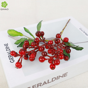 Artificial Fruit Bouquet White Berries Green Leaves Mesh Vase Home Decor Festival Decoration - Product Image 5