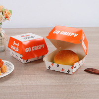 Boîte d'emballage jetable de haute qualité avec design personnalisé pour hamburgers à emporter, finition mate, pour frites et hamburgers
