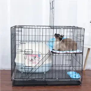 Gros fil d'acier de reproduction chien cage chat cage animal cage