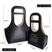 Sac cadeau portable en papier kraft pour fleurs, sacs pour bouquets de fleuristes avec poignée, sac en papier pour emballer les bouquets de fleurs pour mariage