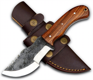 Couteau de chasse OEM 8,5 pouces fait main, en acier D2 à haute teneur en carbone, manche pleine longueur en bois de rose, pour la chasse, le dépecage, la survie et le camping - Product Image 1