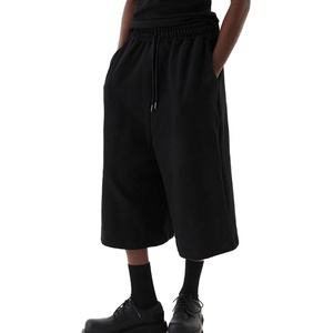 Wholesale Streetwear Comfortable Casual Oversize 100% Cotton Black Baggy Men's Bermuda <b>Sweat</b> <b>Pant</b> - Product Image 5