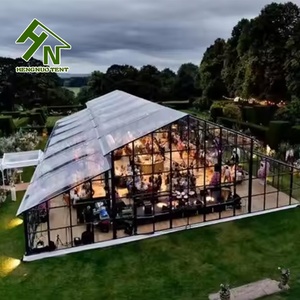 Rõ ràng màu đen khung đám cưới tán địa điểm marquee bên kính tường atrium tổ chức sự kiện thương mại lều cho nhà hàng lễ kết hôn - Product Image 4
