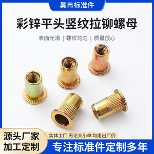 Tuerca Remachable Vertical de Cabeza Plana Haoran M3 M4 M5 M6 M8 M10 M12 18mm, Acero Q235, Zincado de Color - Product Image 5
