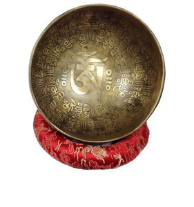 Bol chantant en Bronze tibétain le plus vendu Mantra bouddhiste sculpté pour la méditation religieuse Yoga thérapie par le son guérison-en métal - Product Image 1