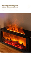 Difusor de Aroma con Efecto de Llama de Chimenea, Humidificador de 300 ml de Capacidad, LED de Gradiente Multicolor, Aceite Esencial, Ayuda para Dormir, Fuego Realista