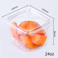 Fabrieksgroothandel Transparante PET 24oz Voedselcontainer met Scharnierdeksel, Manipulatiebeveiliging, Voorgeknipte Fruit Clamshell Verpakking