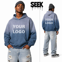Sweat à capuche ODM en coton lavé noir 420 GSM brodé pour homme, coupe oversize à épaules tombantes, poids lourd, logo personnalisé, streetwear, faible MOQ