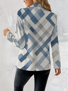 Chaquetas de Traje de Negocios para Mujer, Tejidas, de Terciopelo a Cuadros, con Cierre de un Solo Botón, para Otoño - Product Image 4