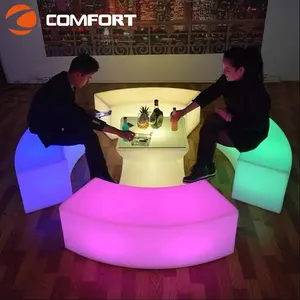 Led Night Club Glowing Illuminated Modular Set Led Plastic Portable Bar Counter Furniture