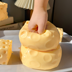 Jouet Squishy Géant en TPR en forme de Fromage, en plastique souple, sensoriel, amusant, à remontée lente, type Hamburger Mochi, pour cadeaux de fête - Product Image 4