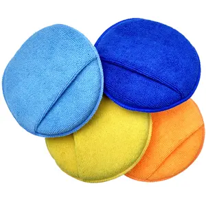 Aplicador de cera de microfibra ultrasuave, almohadillas con bolsillo para los dedos para coches, esponja de espuma