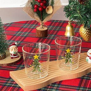 Yeni Tasarım 3D Noel Ağacı Şeffaf Cam Bardak, Sevimli Tatil Bardağı, Arkadaşlar ve Aileler İçin Noel Hediyesi Olarak İçecek Kullanımı İçin - Product Image 4
