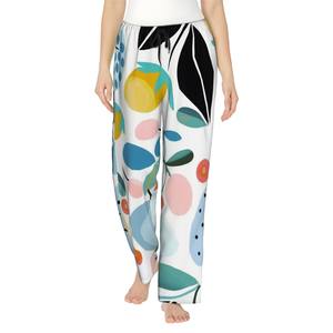 ชุดนอนผู้หญิงเอวยางยืดพิมพ์ลายดอกไม้วัสดุสแปนเด็กซ์ระบายอากาศบริการปรับแต่งได้สำหรับใส่อยู่บ้านในฤดูหนาว - Product Image 4