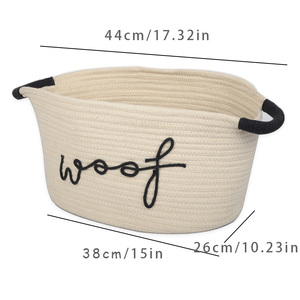 <span class=keywords><strong>Cesto</strong></span> portaoggetti in corda di cotone intrecciata con manico, per cuscini, piumoni, giocattoli per bambini e pannolini - Product Image 6