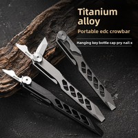 Outil de poche pliable en alliage de titane TC4, barre de levier EDC, tournevis plat, ouvre-bouteille, portable, pour le camping en plein air, la survie