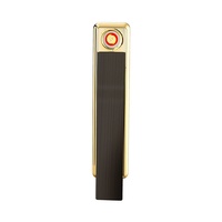 Briquet fin et léger rechargeable par USB |   Logo gravé sur mesure |   Briquet portable coupe-vent pour cadeau d'affaires et usage quotidien