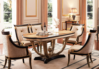 Bobini — ensemble de Table rectangulaire, or et noir, de luxe, parfait pour la salle à manger