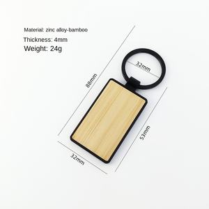 Chaveiro liga de zinco bambu Bamboo Black Bamboo Black Retangular Alloy Ecológico Natal Ocasiões Eletroforese Processada - Product Image 6
