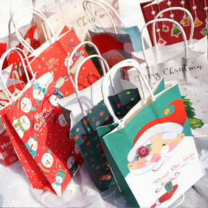 Bolsa de papel de Navidad Bolsa de papel personalizada Embalaje Bolsa de regalo de papel de compras de Navidad Kraft - Product Image 1
