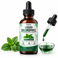 Gouttes de chlorophylle liquide Clean Label à base de plantes, sans sucre, saveur menthe, soutien quotidien au bien-être pour adultes, OEM, marque privée, en vrac