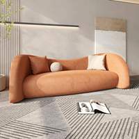 Ensemble de salon scandinave moderne pour petits appartements - Canapé en cuir PU avec rembourrage en éponge