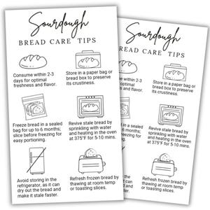 <span class=keywords><strong>Carte</strong></span> d'instructions personnalisée pour le soin du pain au levain, format <span class=keywords><strong>carte</strong></span> de visite, étiquette autocollante pour le stockage du levain de démarrage |   Comment emballer pour les boulangers - Product Image 1