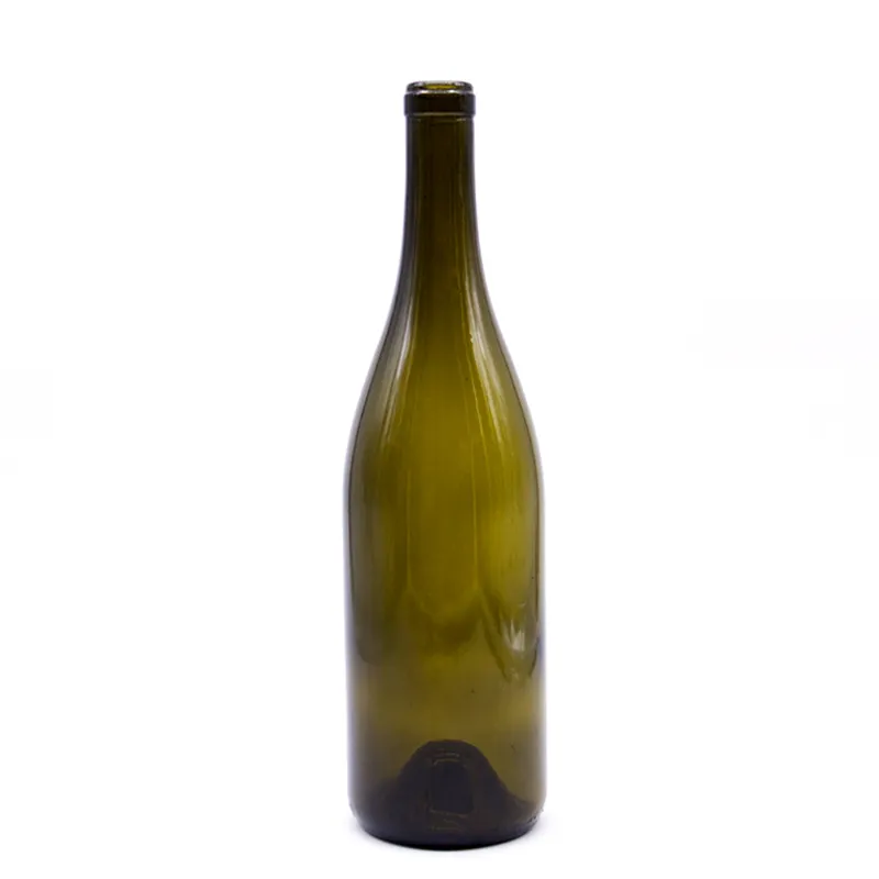 Customizable Free Sample 500ml 750ml Empty Burgundy Shape Round Green Amber Empty Glass Wine Bottle