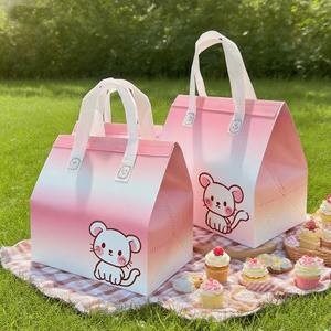 Bolsa Térmica de Aluminio Desechable con Logotipo Personalizado para Llevar Comida, Bebidas Frías y Calientes, Bolsa Aislante Térmica Pequeña para Entrega de Alimentos - Product Image 3