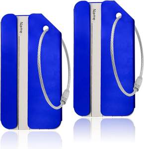 Ensembles d'étiquettes de bagages en métal aluminium, directement de l'usine, avec impression de logo personnalisable, breloques créatives faciles à accrocher - Product Image 1