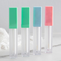 Tubos de Brillo Labial con Tapa de Rosca, Diseño Cuadrado, Plástico, 6.5ml, Aplicador de Brocha Gruesa, Brillo Labial Voluminoso con Colorete Líquido