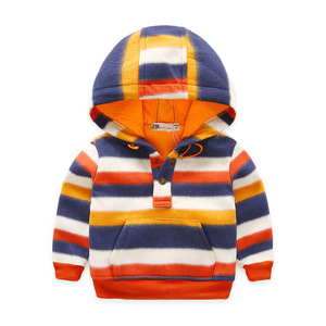 Chaquetas de Invierno a Rayas para Niños, sin Cierre, con Bolsillo Tipo Canguro, Moda China - Product Image 1