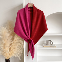 Écharpe triangulaire personnalisée en polyester tricoté effet cachemire, couleur unie, coupe-vent, chaude pour l'hiver, marque privée