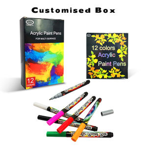 Marqueurs de peinture acrylique à base d'eau OEM, 18 couleurs, avec pointes plates et obliques, tailles de pointes 0,8 mm/1 mm, <span class=keywords><strong>encre</strong></span> permanente <span class=keywords><strong>pour</strong></span> enfants - Product Image 5