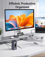 Base de Conexión USB-C SpaceMate (MAC) para 3 Monitores 4K, 11 Puertos USB de 10 Gbps, 100W PD, Gigabit Ethernet, Audio, Compatible con Laptop, Mac y Windows