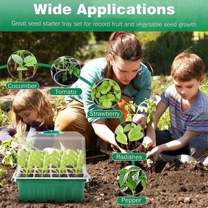 Caja de cultivo de 12 celdas con cubierta superior y luz de crecimiento, maceta para germinación de plántulas con LED de espectro completo para promoción del crecimiento - Product Image 5