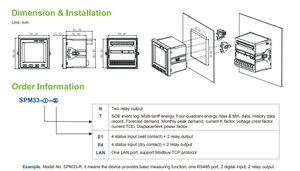 محلل طاقة ثلاثي الطور SPM33 RS485/Modbus-RTU SEO ذو علامة تجارية - Product Image 5