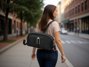 Borsa a tracolla da donna con doppio cordino in ecopelle tinta unita per tutte le stagioni - Product Image 2