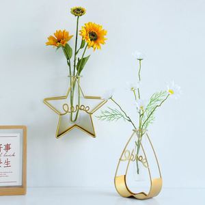 Terrario para Plantas con Soporte de Madera Retro, Soporte Giratorio de Metal, Jarrones de Vidrio para Hidroponía al por Mayor - Product Image 3