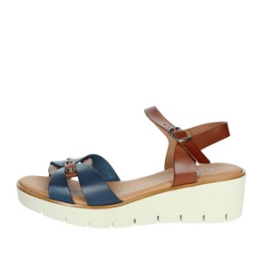 EL178032 sandali con zeppa in pelle Open Toe cinturino alla caviglia con tacco leggero per la primavera/estate - Product Image 1