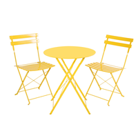 Table de jardin en fer et 2 chaises Table de jardin ronde blanche de 2 pieds avec chaises