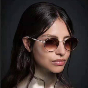 <b>Round</b> Punk <b>Sunglasses</b> Full Rim UV400 Metal <b>Frame</b> Resin Lenses Women Casual Style Adult 2021 - Product Image 3