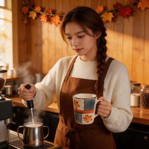Tasses à café en céramique HARVIT de 12 oz en forme de V, émaillées et peintes à la main, vaisselle en porcelaine colorée pour thé/lait/eau – Grande Vente - Product Image 2